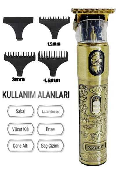 Ip-1949 Şarj Göstergeli Sakal Lazer Öncesi Vücut Ense Çizim Kişisel Bakım Aletleri Sıfıra Yakın Tıraş