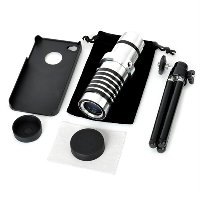 Iphone 5 5s - Iphone 4 4s Için Alüminyum 14x Optik Zoom Yakından Görüntü Çekme Dürbün