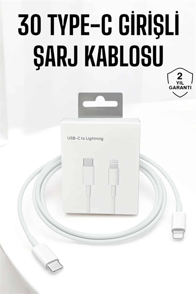 Iphone Uyumlu İOS Uyumlu Lightning Hızlı Şarj Tye C Lightning Şarj Kablosu