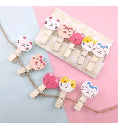 İpli Mandallı Kedili Fotoğraf Albümü Kedi Kafası Şekilli Mandal