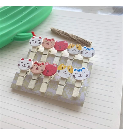 İpli Mandallı Kedili Fotoğraf Albümü Kedi Kafası Şekilli Mandal