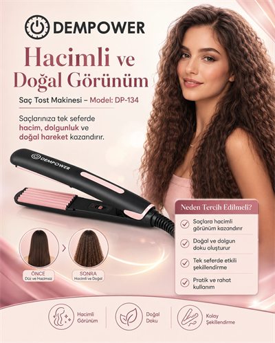 Isı Kontrollü Saç Tost Makinesi Hacimli Saç Görünümü İçin Elektrikli Şekillendirici Cihaz