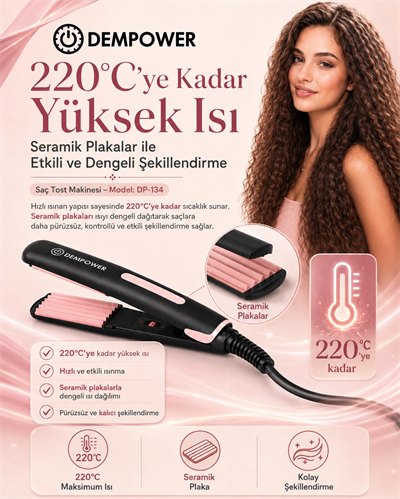 Isı Kontrollü Saç Tost Makinesi Hacimli Saç Görünümü İçin Elektrikli Şekillendirici Cihaz