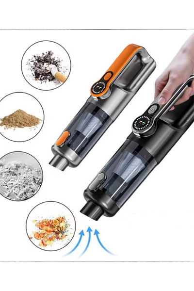 Işıklı Araç Süpürgesi Kablosuz 22.000 Pascal Çekim Gücü Vakum Ve Üfleme 2in1 10başlık Metal Filtreli