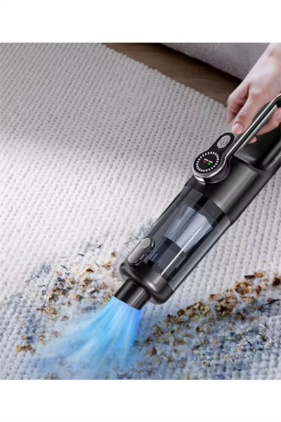 Işıklı Araç Süpürgesi Kablosuz 22.000 Pascal Çekim Gücü Vakum Ve Üfleme 2in1 10başlık Metal Filtreli
