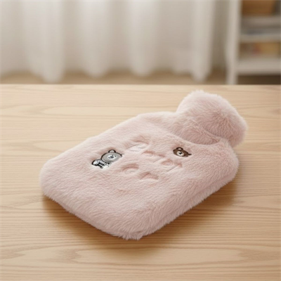 Işıklı Ayıcıklı Figürlü Pembe Peluş Sıcak Su Torbası 1 Lt – Yumuşak Kılıf, Uzun Süre Sıcak Tutan Termal Su Torbası