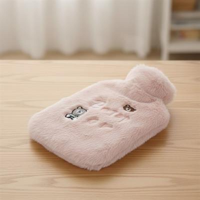 Işıklı Ayıcıklı Figürlü Pembe Peluş Sıcak Su Torbası 1 Lt – Yumuşak Kılıf, Uzun Süre Sıcak Tutan Termal Su Torbası (3936)