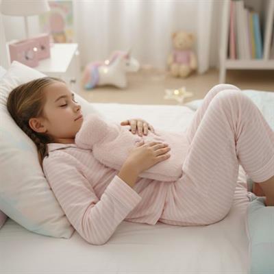 Işıklı Ayıcıklı Figürlü Pembe Peluş Sıcak Su Torbası 1 Lt – Yumuşak Kılıf, Uzun Süre Sıcak Tutan Termal Su Torbası (3936)