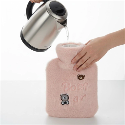 Işıklı Ayıcıklı Figürlü Pembe Peluş Sıcak Su Torbası 1 Lt – Yumuşak Kılıf, Uzun Süre Sıcak Tutan Termal Su Torbası Bx40
