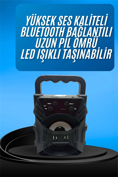 Işıklı Bluetooth Hoparlör Ses Bombası Taşınabilir Yüksek Ses Kaliteli Radyo Özelliği