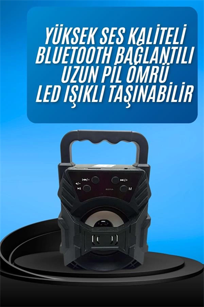 Işıklı Bluetooth Hoparlör Ses Bombası Taşınabilir Yüksek Ses Kaliteli Radyo Özelliği