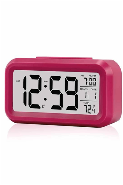 Işıklı Dereceli Masa Ofis Saati Alarmlı Termometre Takvim Çalar Saat