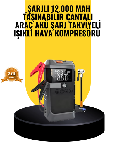Işıklı Hava Kompresörlü Taşınabilir Akü Takviye Ünitesi