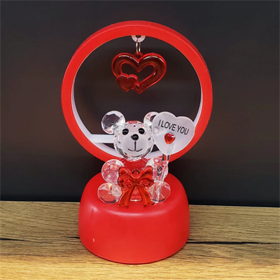 Işıklı Kırmızı I Love You Ayıcık