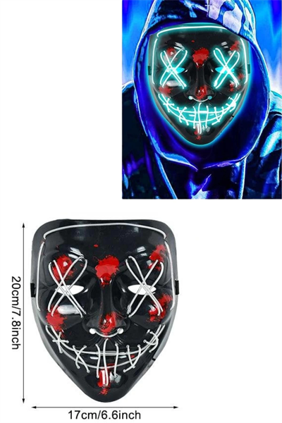 Işıklı Led Maske Parti Eğlence Maskesi Hallowen Neon Maske