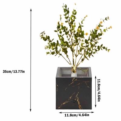 Işıklı Yapay Çiçek – Siyah Saksılı LED Dekoratif Bitki, Masaüstü ve Ev Ofis Aydınlatmalı Süs Bitkisi (3936)