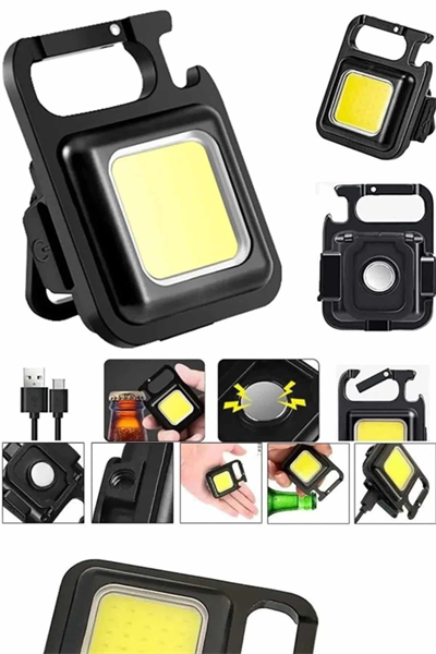 Işıldak USB Şarjlı Cep El Feneri Taşınabilir Mini Led Işık Çok Fonksiyonlu
