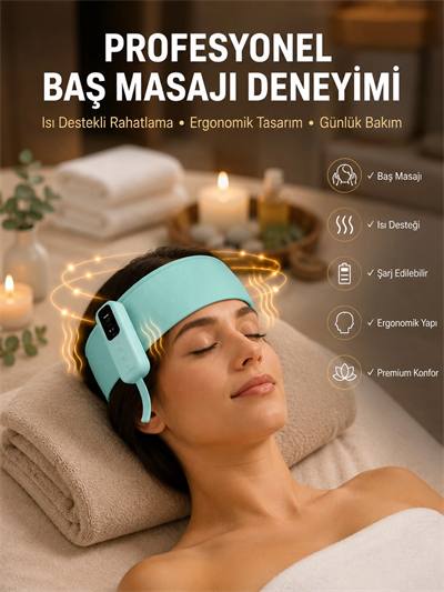 Isıtmalı Baş Masaj Aleti Rahatlatıcı ve Stres Giderici Tasarım Yeni Nesil