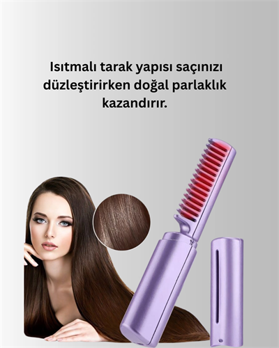 Isıtmalı Saç Düzleştirici Fırça – Kablosuz ve Hafif Tasarım