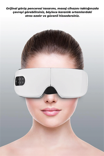 Isıtmalı Titreşimli Masaj Gözlüğü – 44°C Sabit Isı Göz Yorgunluğu Akıllı Göz Masaj Aleti