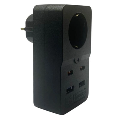 Isıya Dayanıklı Termal Akım Korumalı 1 Priz Girişli 2 Usb Girişli 2 Type-c Girişli Pirz Bx40