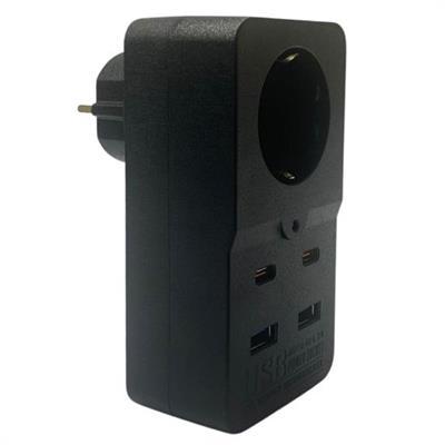 Isıya Dayanıklı Termal Akım Korumalı 1 Priz Girişli 2 USB Girişli 2 TYPE-C Girişli Pirz (3936)