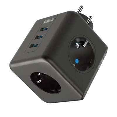 Isıya Dayanıklı Termal Akım Korumalı Ve Çocuk Korumalı 3 Priz Girişli 3 Usb Girişli Küp Priz Bx40
