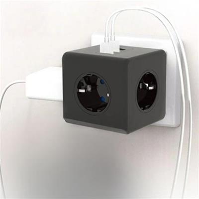 Isıya Dayanıklı Termal Akım Korumalı ve Çocuk Korumalı 3 Priz Girişli 3 USB Girişli Küp Priz (3936)