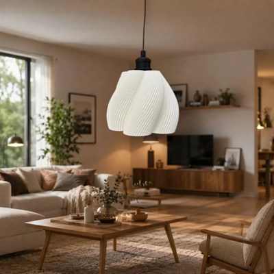 İskandi̇nav Luminaura Tekli Beyaz Sarkıt Avize – Salon Ve Oturma Odası Aydınlatması 23 X 18 Cm Beyaz