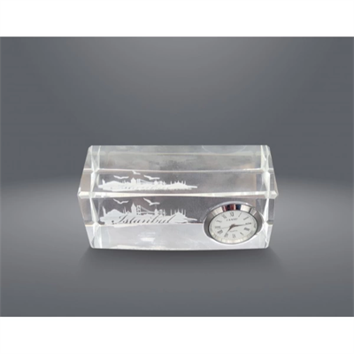 İstanbul Tasarımlı Kristal Saatli Biblo