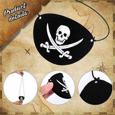 İthal Vinleks Deri Korsan Göz Bandı - Lastikli & Yumuşak