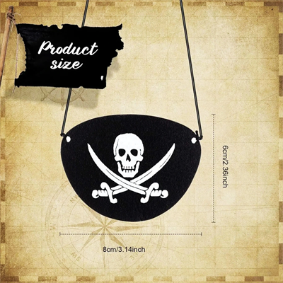 İthal Vinleks Deri Korsan Göz Bandı - Lastikli & Yumuşak