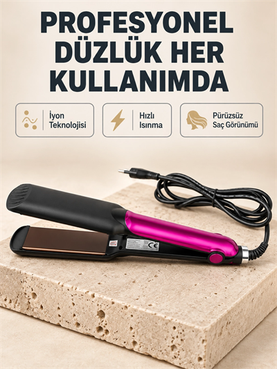 İyonik Saç Düzleştirici – 220°C Isıya Kadar Çıkan, LED Göstergeli ve Eşit Isı Dağılımlı Plaka