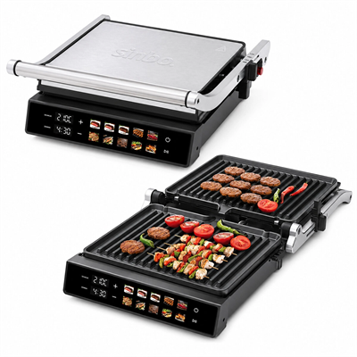 Izgara Ve Tost Makines İ 4 Dilim Yapışmaz Yüzey Dokunmatik Dijital Ekran - 2000w Ssm-2597 Bx40