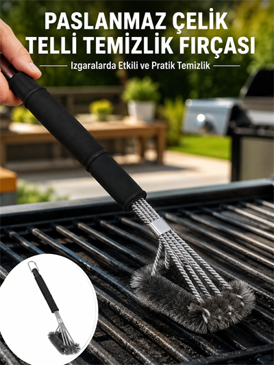 Izgara ve Barbekü Temizleme Fırçası Dayanıklı Tasarım Yeni Nesil