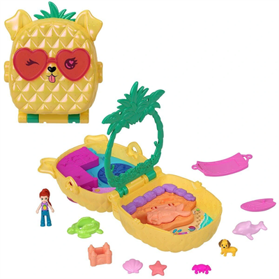 JFV00 Polly Pocket Ananas Köpekçik Plajı Mini Oyun Seti