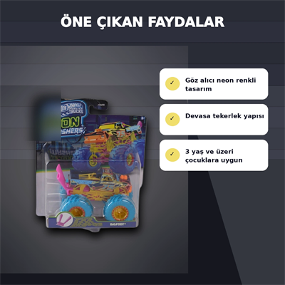 JMV39 Neon Renkli 1:64 Ölçek Canavar Kamyon Monster Trucks Smashers Araç
