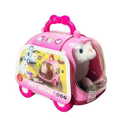 JND-6801 Taşıma Araba Çantalı Hareketli Pilli Kedi Set -Vardem Oyuncak