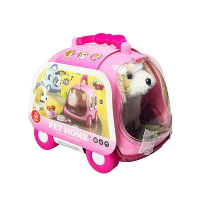 JND-6802 Taşıma Araba Çantalı Hareketli Pilli Köpek Set - Stokta Olan Renk Gönderilir
