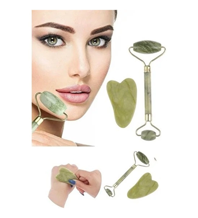 Jade Roller Gua Sha Taşı Seti
