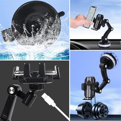 Jel Vantuzlu Cama Takılabilen Güçlü 360 Derece Dönebilen Ayarlanabilir Araç Içi Vantuzlu Telefon Tutucu (3936)