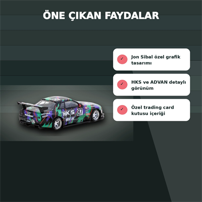 Jon Sibal Tasarımı 1/64 Ölçekli Nissan Skyline R32 Widebody HKS Setli Model Araba - Eco Lounge