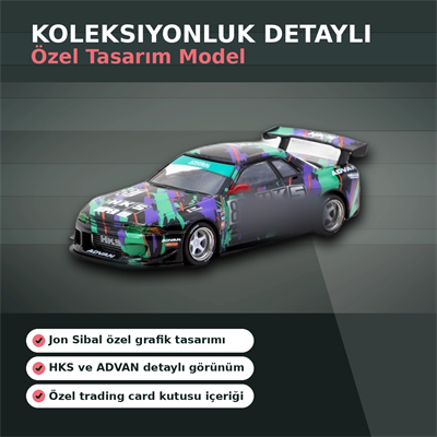 Jon Sibal Tasarımı 1/64 Ölçekli Nissan Skyline R32 Widebody HKS Setli Model Araba - Eco Lounge
