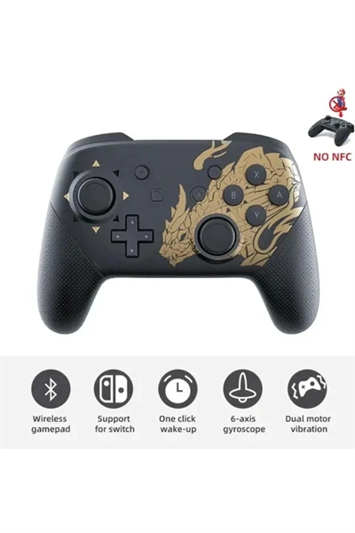 Joystick Bluetooth bağlantılı altın renk Nintendo Switch uyumlu kablosuz gamepad oyun kolu