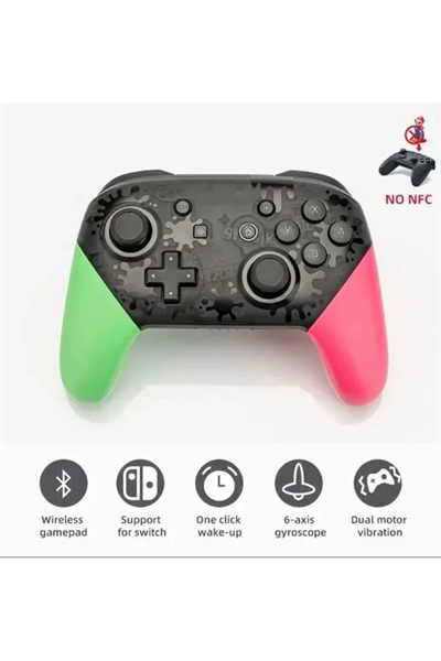 Joystick Bluetooth bağlantılı yeşil renk Nintendo Switch uyumlu kablosuz oyun kolu