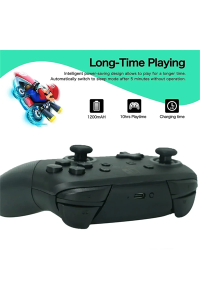 Joystick siyah Bluetooth bağlantılı Nintendo Switch uyumlu kablosuz gamepad oyun kolu