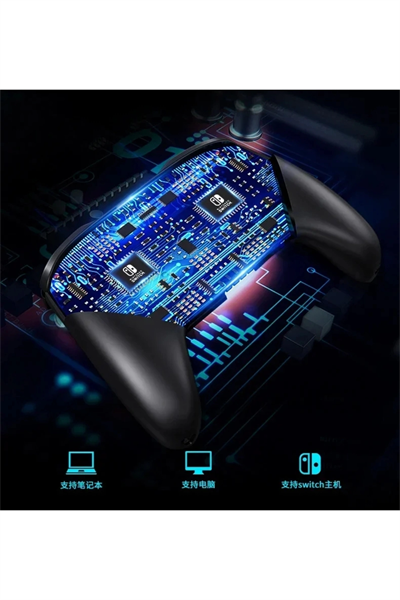 Joystick siyah Bluetooth bağlantılı Nintendo Switch uyumlu kablosuz gamepad oyun kolu