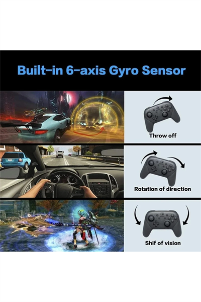 Joystick siyah Bluetooth bağlantılı Nintendo Switch uyumlu kablosuz gamepad oyun kolu