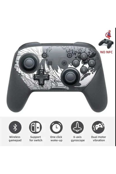Joystick siyah Bluetooth bağlantılı Nintendo Switch uyumlu kablosuz gamepad oyun kolu