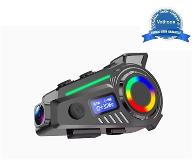 K19 Kameralı Motosiklet Kask Bluetooth Kulaklık Su Geçirmez Intercom Radyolu Hafıza Kartlı